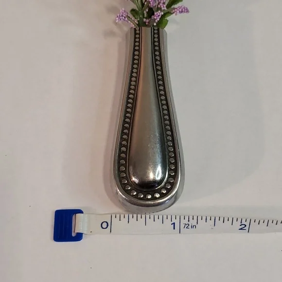 Refrigerator bud vase handcrafted from vintage silverware - Picture 9 of 9